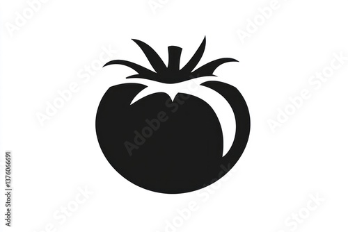 Tomato Graphic Icon Fresh Vegetable Silhouette Isolated on White Background