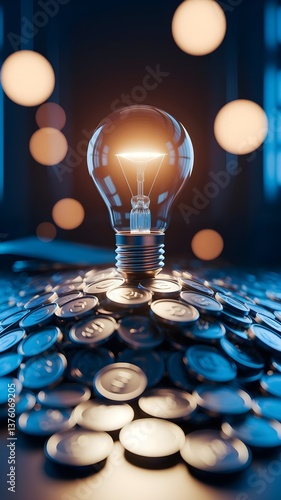 Obraz na płótnie Concetto di odea innovativa per la creazione di ricchezza e successo w salonie
