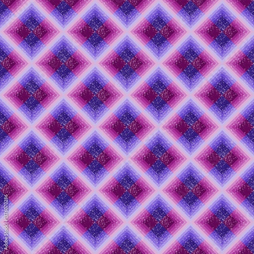 Tartan square cross violet and pink with glitter pattern