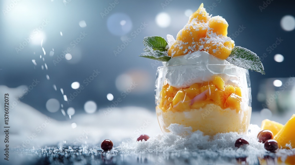 passion fruit parfait with mango gel passion fruit parfait with mango gel