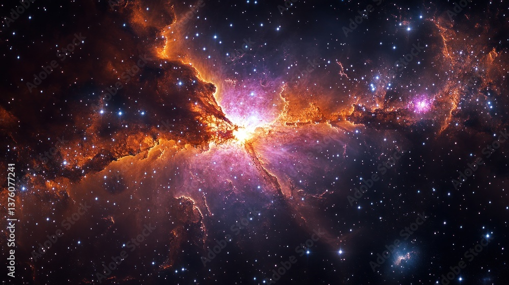 Fototapeta premium Cosmic Nebula Exploding, Starfield Background, Space Exploration, Science Fiction