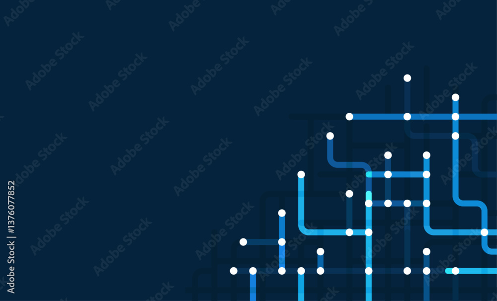 Circuit connect lines. Network technology and Connection concept. Decentralized network nodes connections