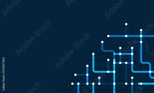 Obraz na płótnie Circuit connect lines. Network technology and Connection concept. Decentralized network nodes connections w salonie