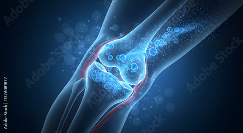 Human Knee Joint with Bio-Luminescent Cellular Regeneration
