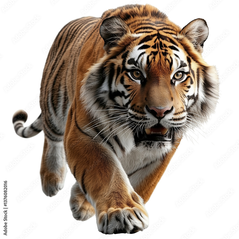 Obraz premium Tiger running in the wild forest wildlife photography close-up