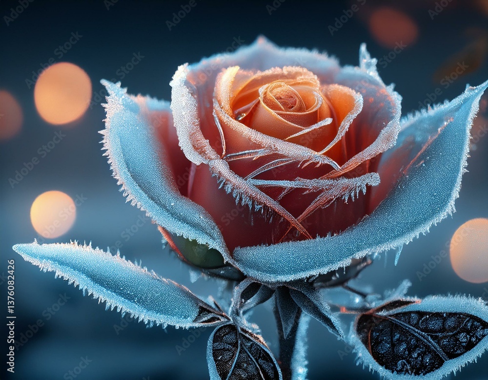Naklejka premium frozen rose