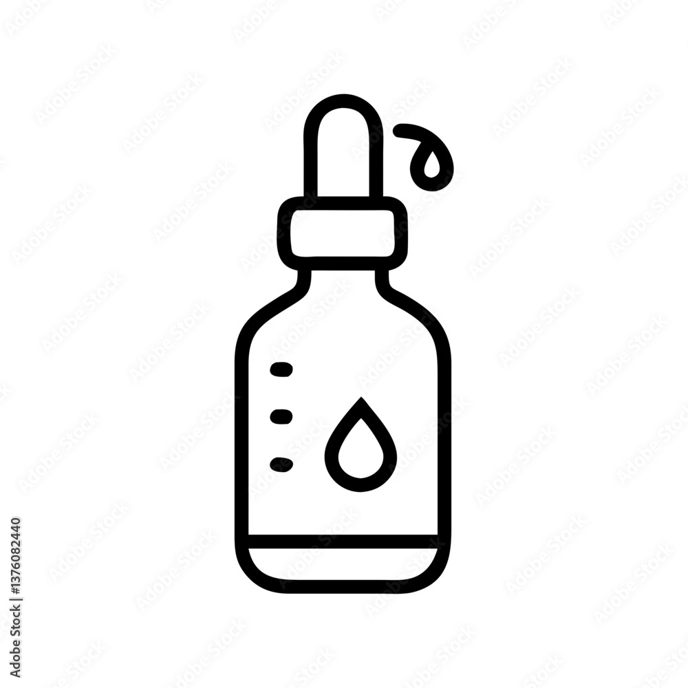 Fototapeta premium Serum dropper bottle with liquid inside on a white background