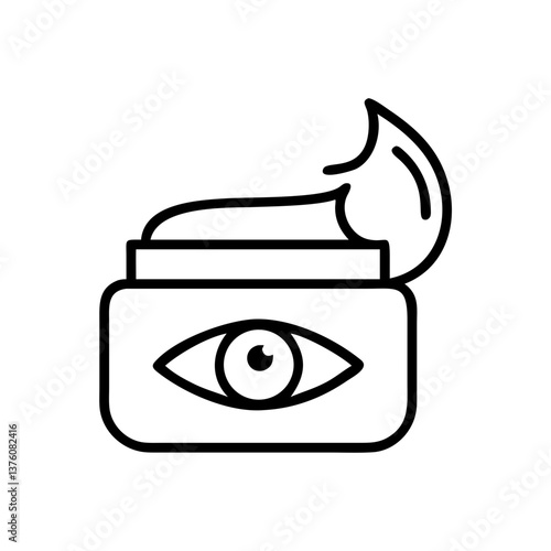 Eye cream container illustration with a cream swirl design  