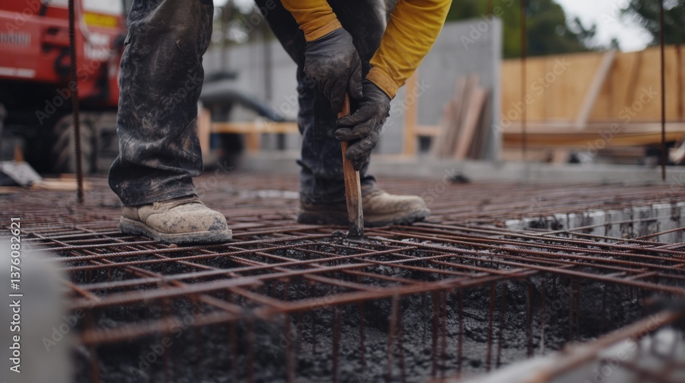 A Hispanic construction worker inspecting a building's structure at a construction site. Featuring focus and expertise A Hispanic construction worker inspecting a building's structure at a construction site. Featuring focus and expertise