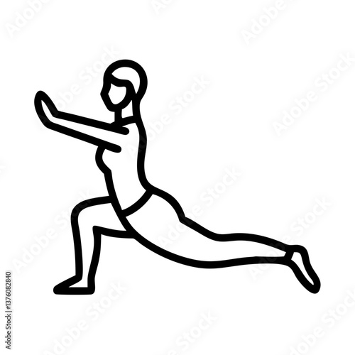 Fitness woman practicing lunge exercise in minimalist style  