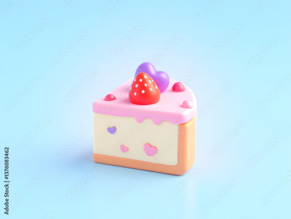 Birthday cake 3D rendering anniversary celebration material Birthday cake 3D rendering anniversary celebration material