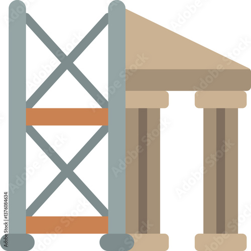 scaffolding Illustration on a white backgr