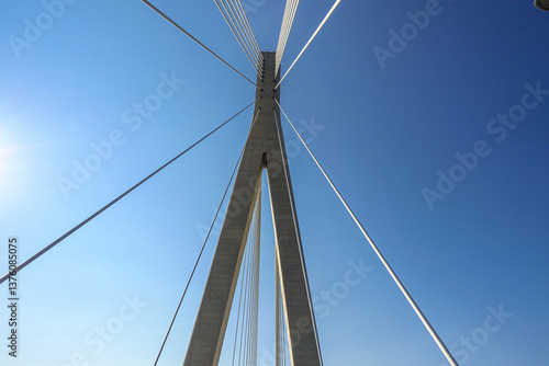 Obraz na płótnie Schrägseilbrücke, Most Dr. Franja Tudmana, Dubrovnik, Dalmatie w salonie