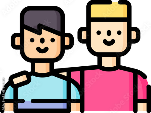 siblings Illustration on a white background