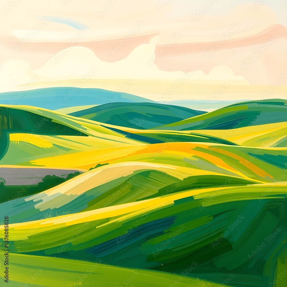 Obraz premium Serene Rolling Hills Landscape