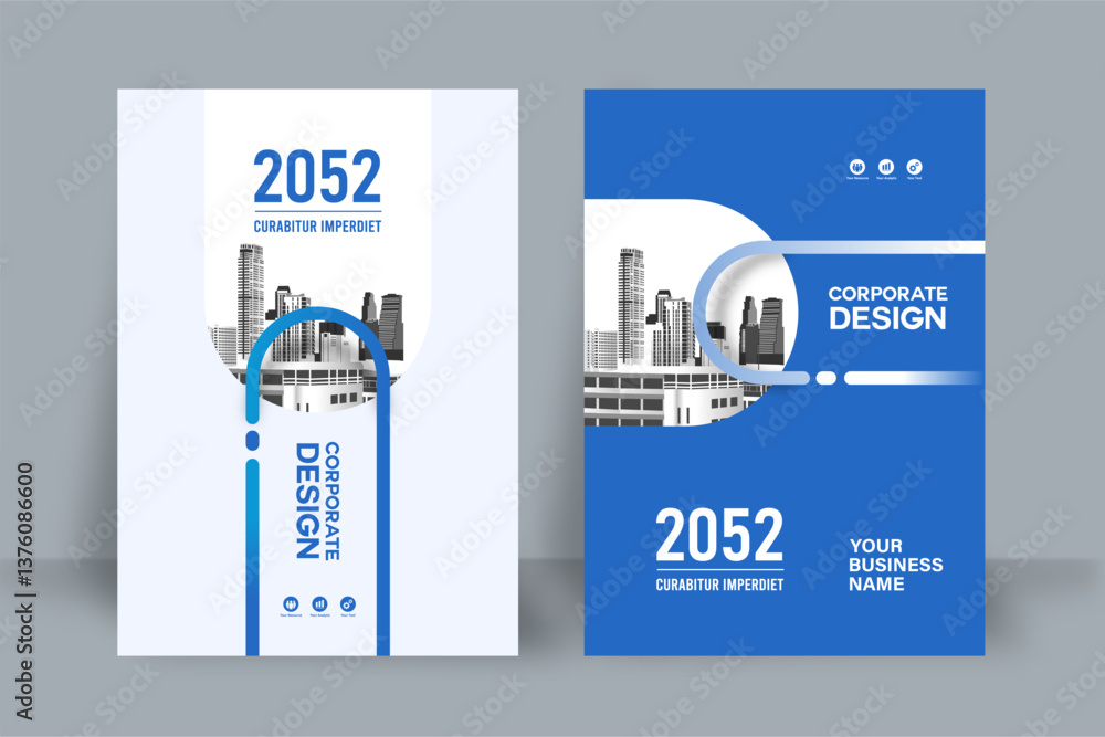 Fototapeta premium City Background Business Book Cover Design Template
