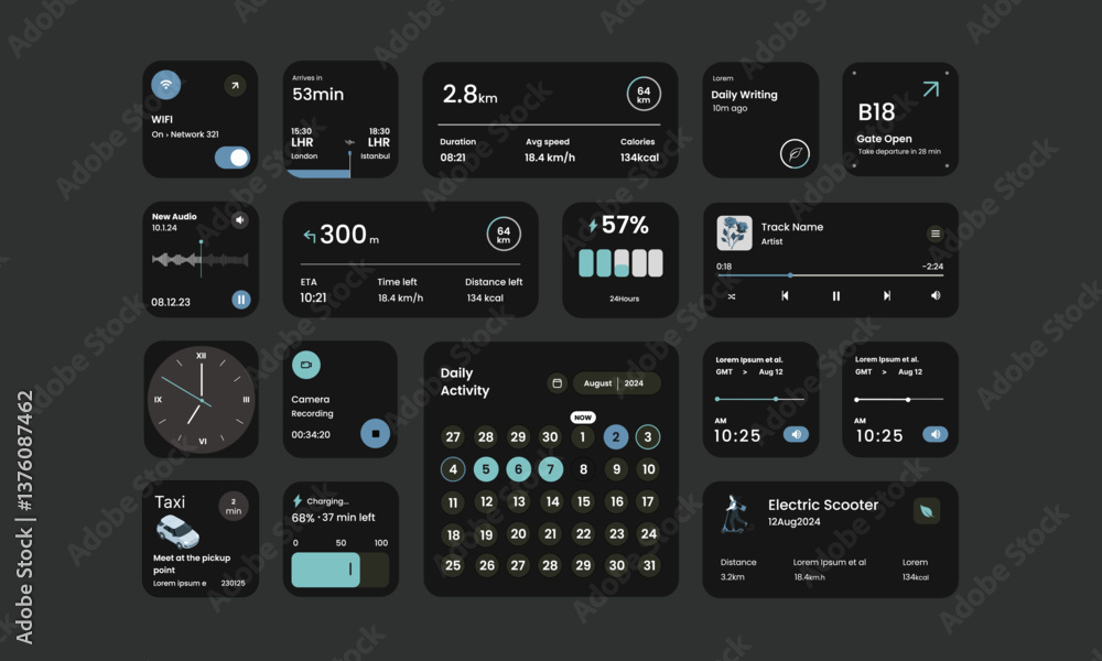 User Interface of a Transportation Dashboard Design with UI Element for Web User Interface of a Transportation Dashboard Design with UI Element for Web