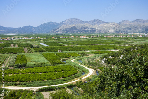 Obraz na płótnie Fruchtbare Beckenlandschaft an der Makarska Riviera, Dalmatien, w salonie