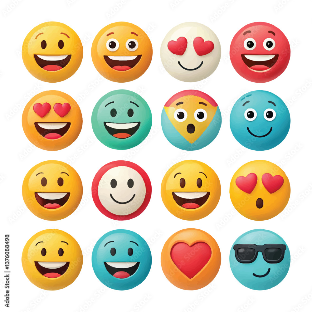 Fototapeta premium set of smileys