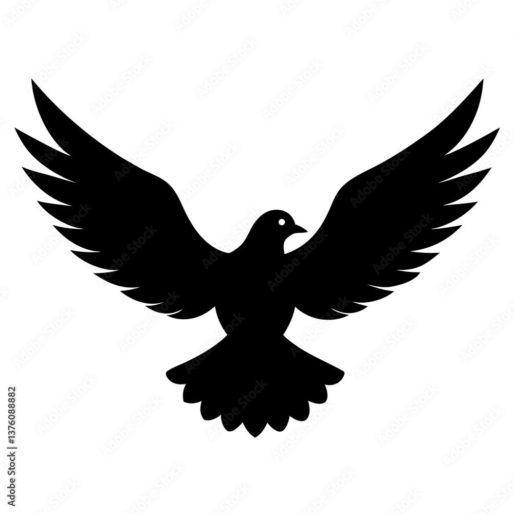 Obraz premium Elegant Dove Vector Silhouette | Peace Bird Illustration
