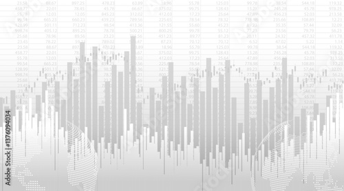 Stock market or forex trading graph and candlestick chart suitable for financial investment concept. Economy trends background for business idea and abstract finance background. Vector illustration.