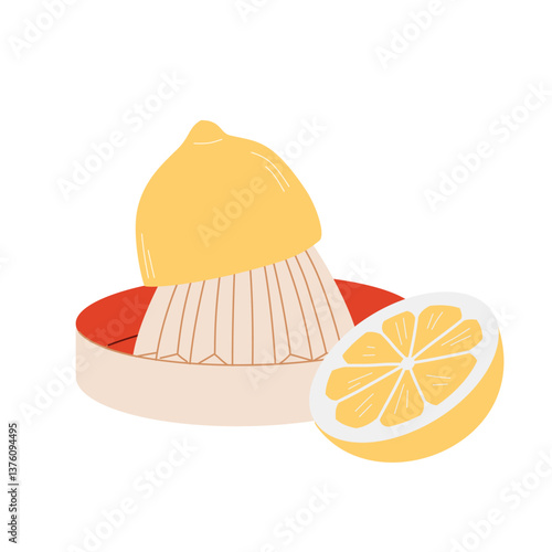 Citrus lemon juicer vector isolated illustration