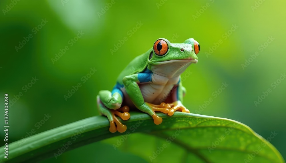Green tree frog perched on white, vibrant skin, exotic, white background Green tree frog perched on white, vibrant skin, exotic, white background