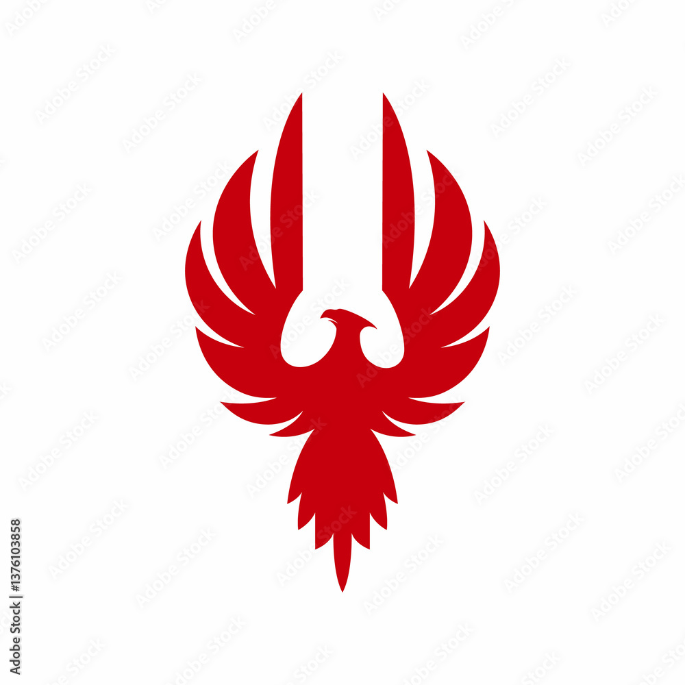 Naklejka premium Eagle symbol vector template, hawk shape sign isolated