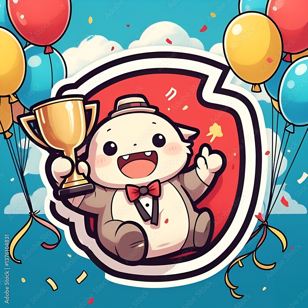 Naklejka premium baby boy and trophy