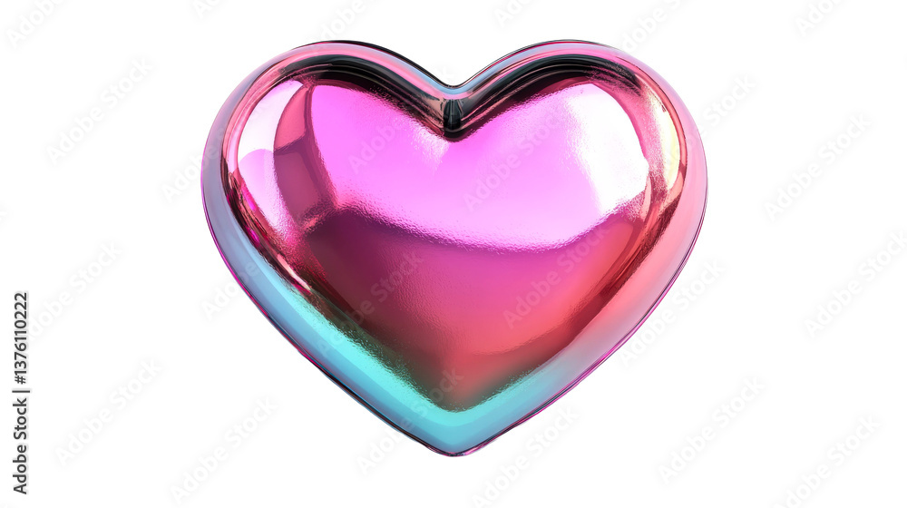 Shiny reflective heart, 3D render, cut out transparent Shiny reflective heart, 3D render, cut out transparent