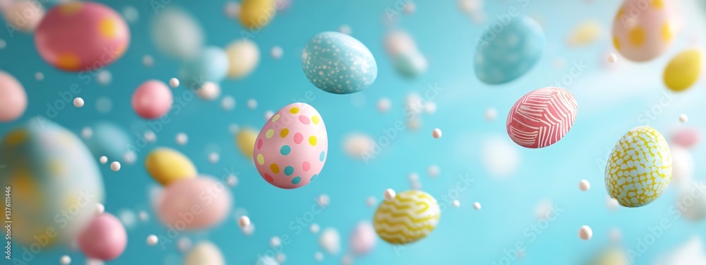 easter egg fly on blue pastel easter egg fly on blue pastel