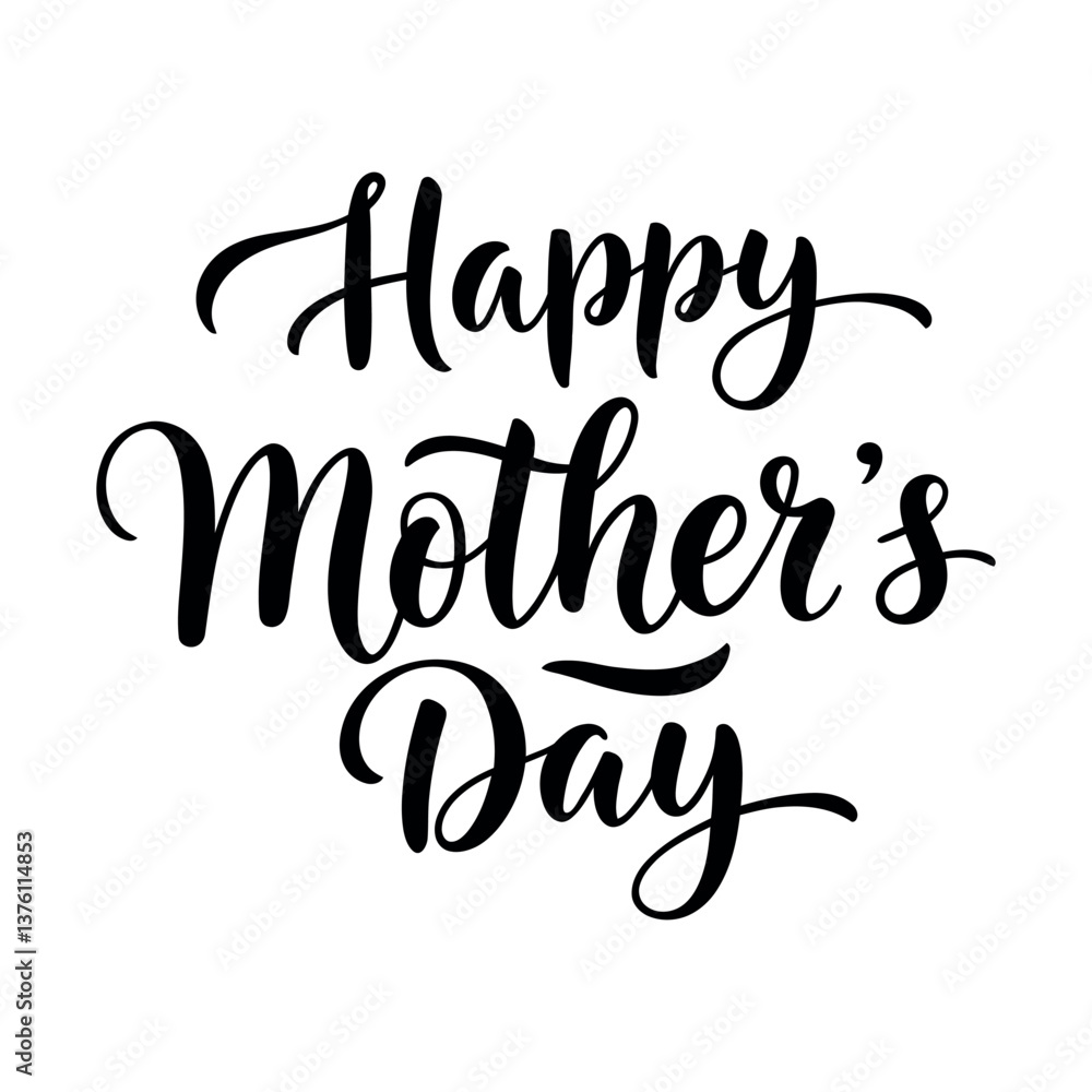 Fototapeta premium Vector lettering poster for Mother's Day with beautiful inscriptions.
