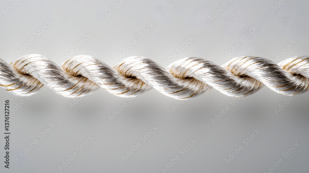 Closeup of Twisted Natural Fiber Rope with Textured Undulations on a Light Background Closeup of Twisted Natural Fiber Rope with Textured Undulations on a Light Background