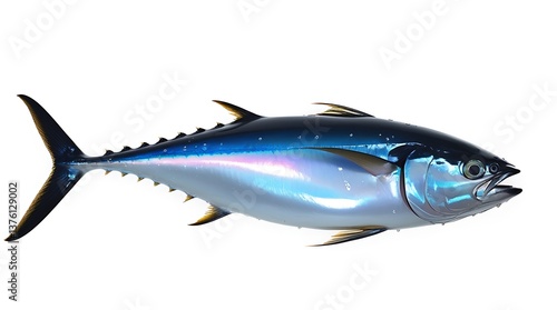 Obraz na płótnie Bluefin tuna Thunnus saltwater fish isolated on white background w salonie