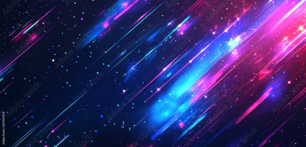 Abstract Background with Motion Blur Lights and Stars in Deep Space Abstract Background with Motion Blur Lights and Stars in Deep Space