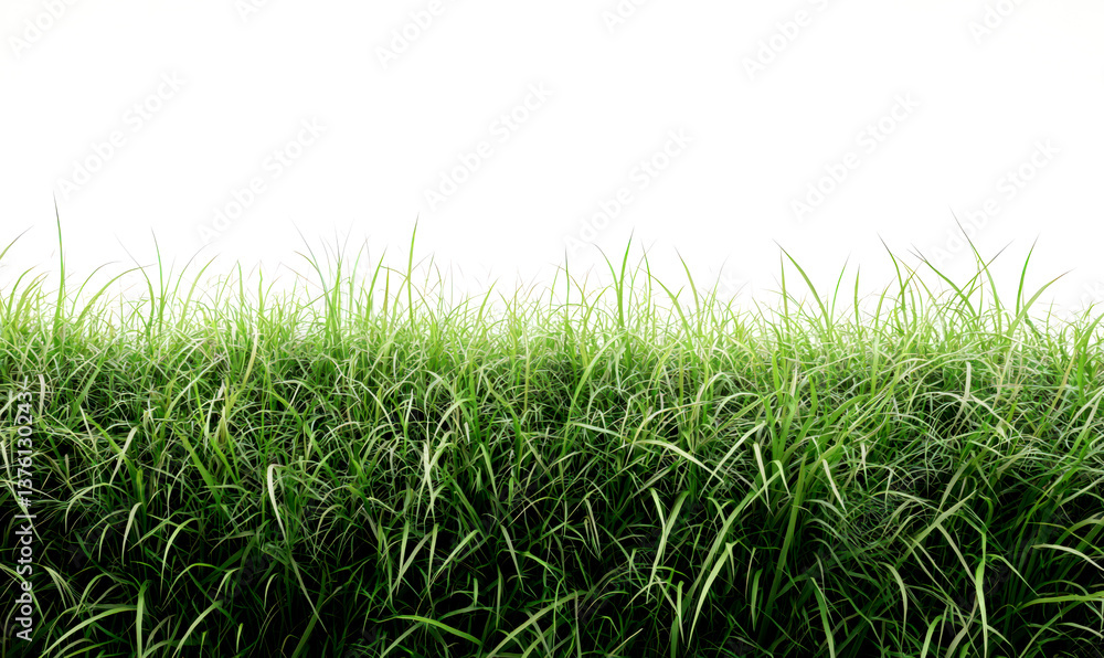 Dense Carpet of Grass with Subtle Color Variations in Bright Light Isolate on White Background Dense Carpet of Grass with Subtle Color Variations in Bright Light Isolate on White Background