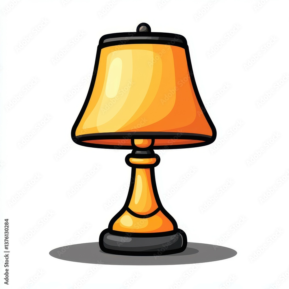 Stylish orange lamp standing on a surface with a warm, inviting glow illuminating its surroundings in a cozy room Stylish orange lamp standing on a surface with a warm, inviting glow illuminating its surroundings in a cozy room
