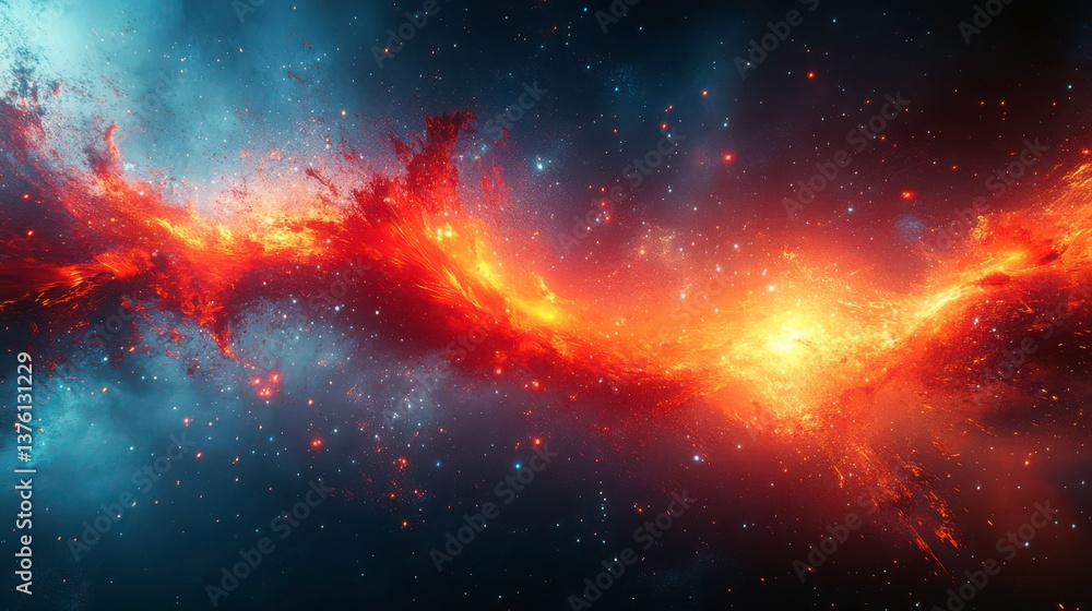 Luminous cosmic expansion: An abstract portrayal of a distant supernova explosion Luminous cosmic expansion: An abstract portrayal of a distant supernova explosion