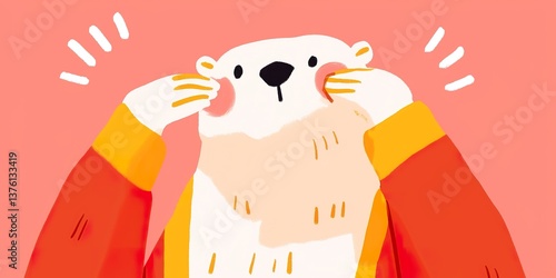 A charming cartoon polar be...