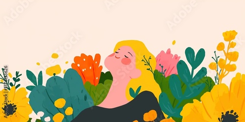 A woman with blonde hair pe...