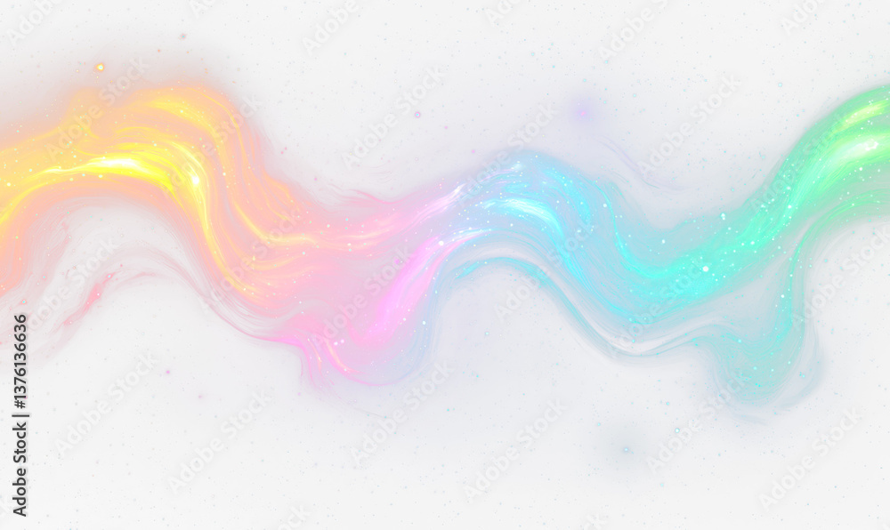 Fototapeta premium Cosmic Swirls Illustrating Celestial Light and Colorful Aurora Isolate on Transparent Background, cutout, png