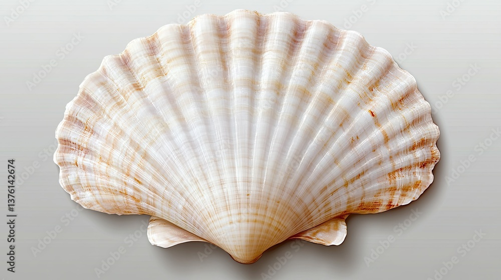 Elegant white scallop shell on a transparent background - Elegant white scallop shell on a transparent background -