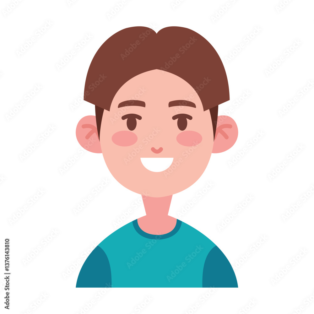 Cute Smiling Man Avatar in Vector Style Cute Smiling Man Avatar in Vector Style