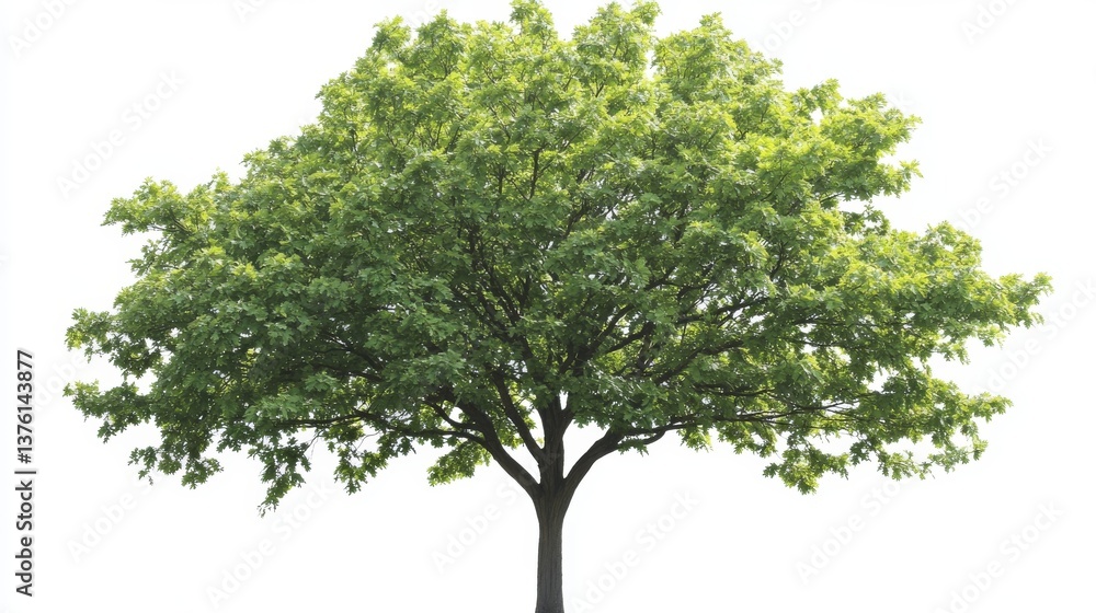Obraz premium 3d illustration of Green Maple Tree tree frontal isolated transparent background perfectly cutout high resolution