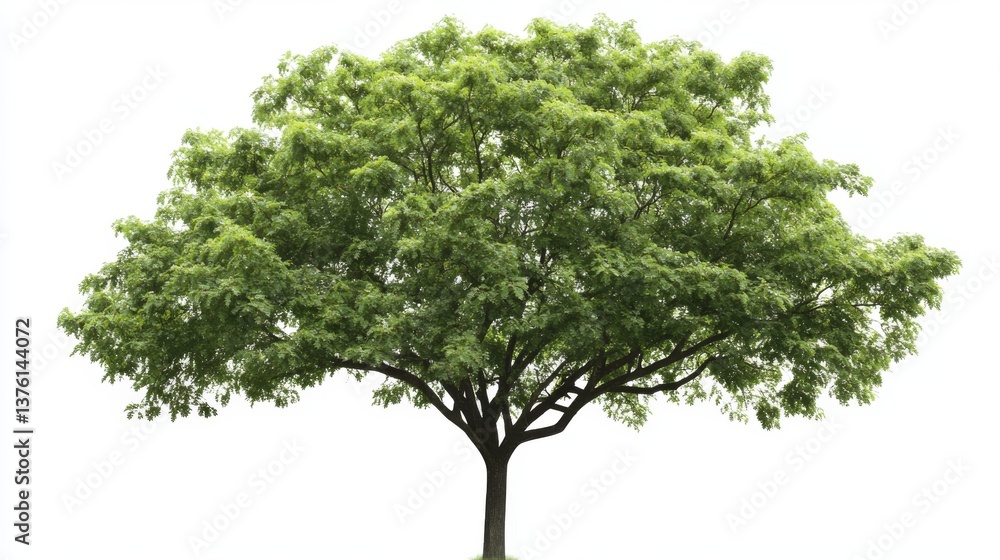 Obraz premium 3d illustration of Green Maple Tree tree frontal isolated transparent background perfectly cutout high resolution