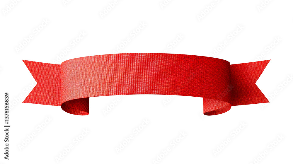Red Ribbon Scroll, Decoration Element, Isolated on Black, cut out transparent Red Ribbon Scroll, Decoration Element, Isolated on Black, cut out transparent