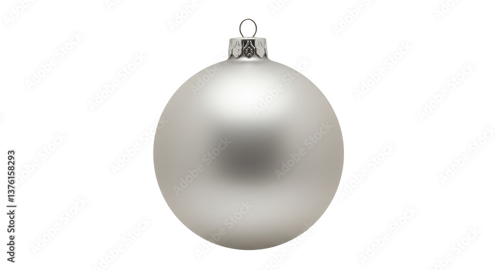 Isolated Silver Ornament Sphere Isolated Silver Ornament Sphere