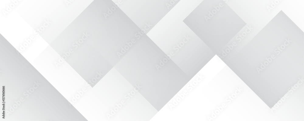 Fototapeta premium Abstract white background. Square geometric pattern modern and minimal concept white and gray color abstract background for business, presentation, banner.