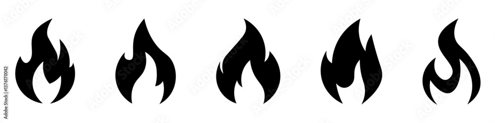 Obraz premium Fire icons .Fire icon collection.