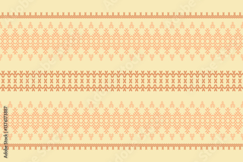 Ikat ethnic geometric abstract embroidery oriental traditional knitted pattern. Native geometry decorative design for fabric, wallpaper, background, interior, decoration, texture, border decor, print